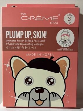 THE CRÈME SHOP - Plump Up, Skin! Animated Bulldog Face Mask (box of 3 masks)